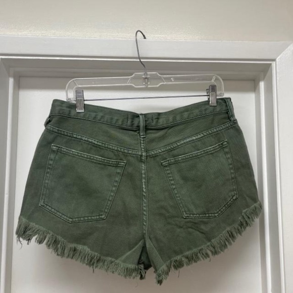 NWT $68 We The Free People Sage Green Distressed Hi-Rise Shorts - Picture 9 of 11